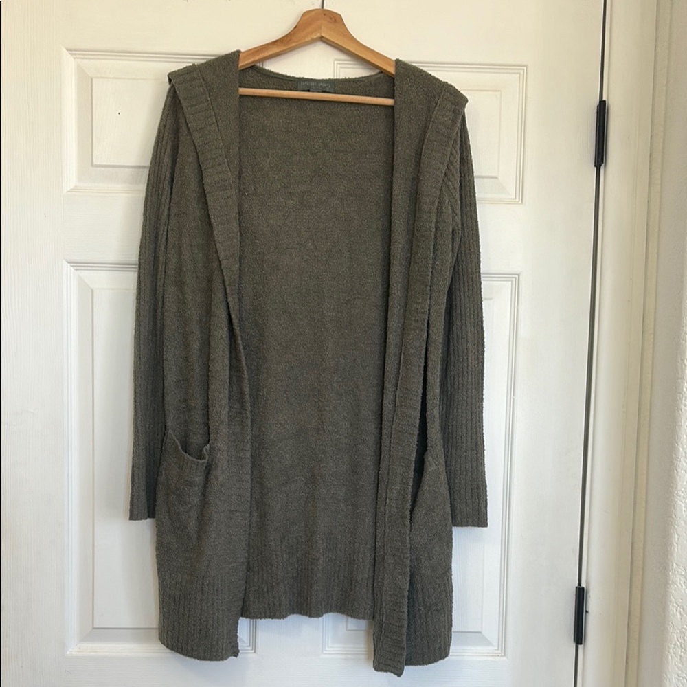 Barefoot Dreams Olive Green Long Cardigan Sweater
